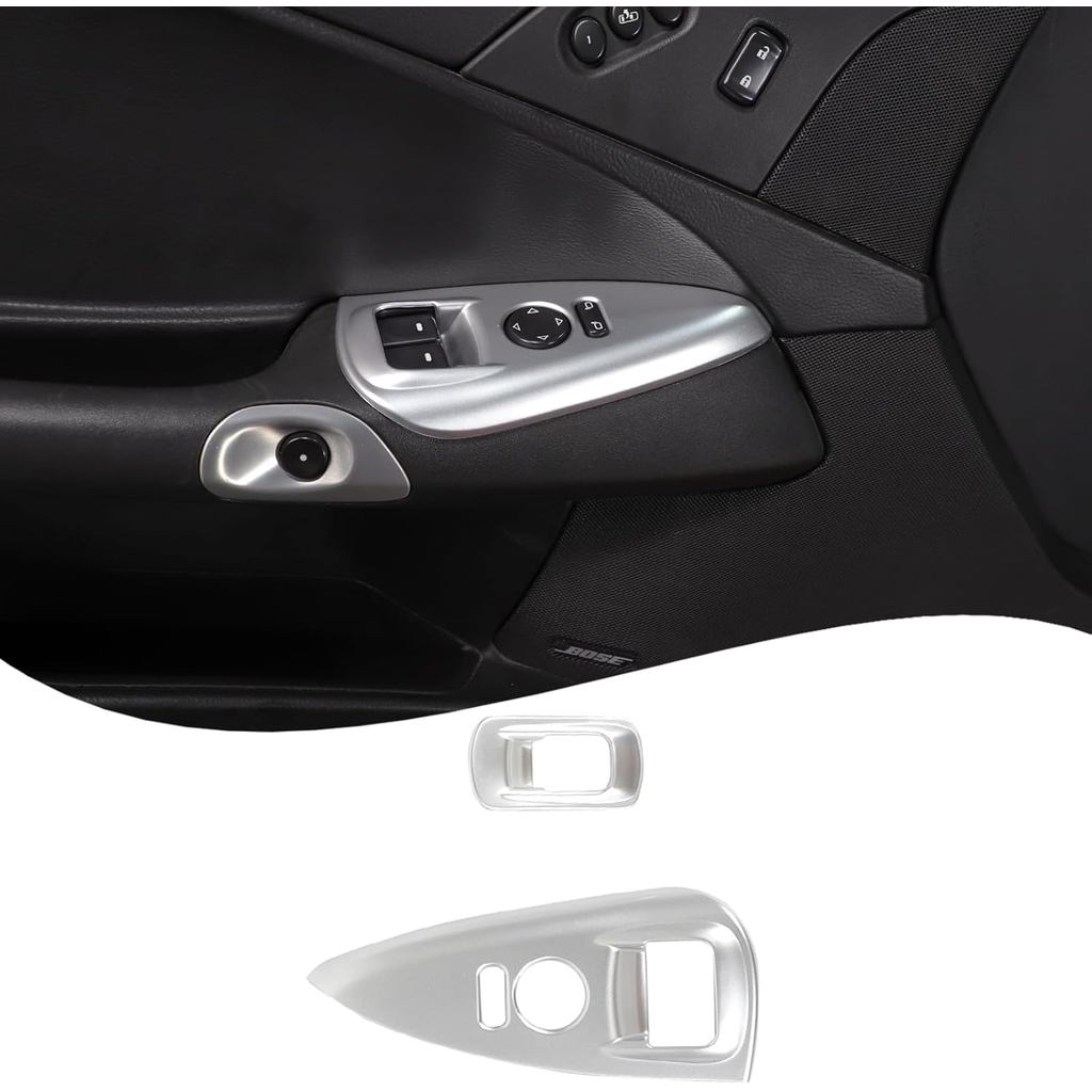 Lcojicep Cửa Sổ Ô Tô Kính Nâng Công Tắc Khung Bao Viền Tương Thích Với Corvette C6 Z06 ZR1 2005-2013