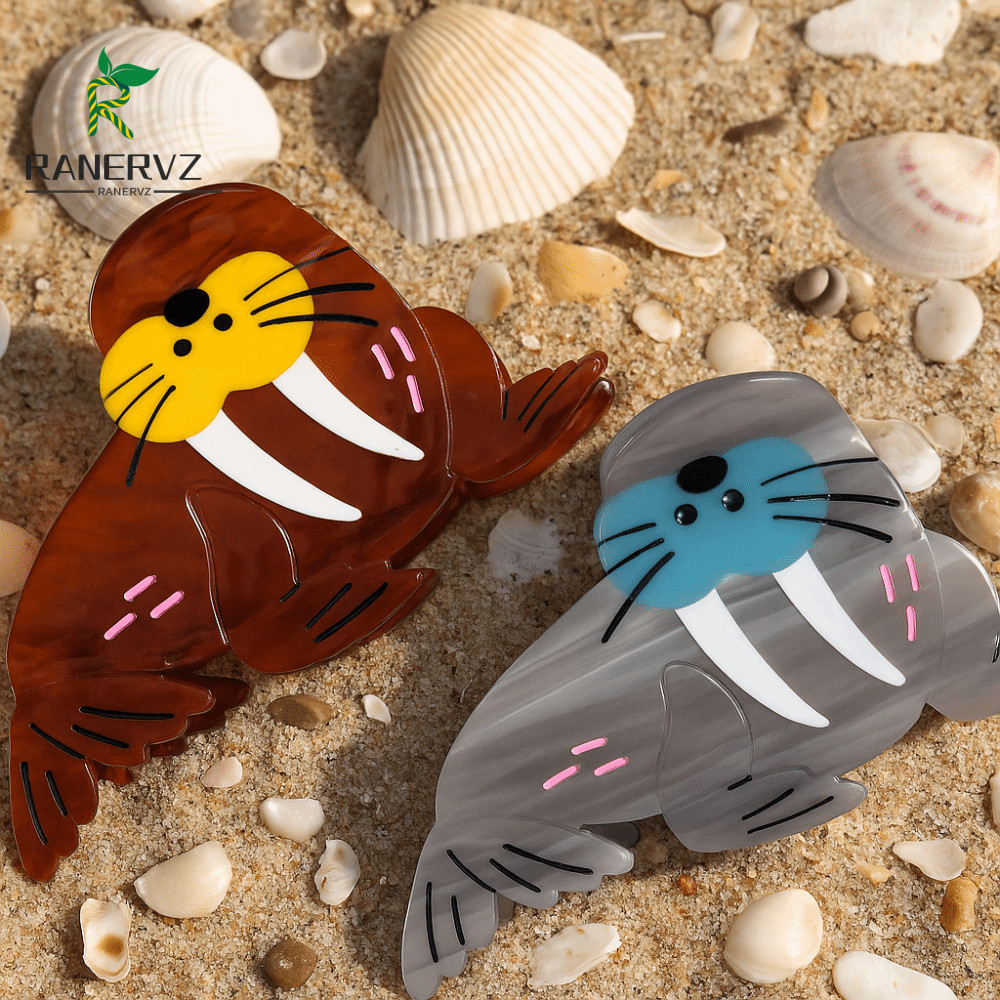 Kẹp Tóc Hình Động Vật Biển Acid Etching Sáng Tạo, Phụ Kiện Tóc Phong Cách Hàn Quốc Cho Bé Gái