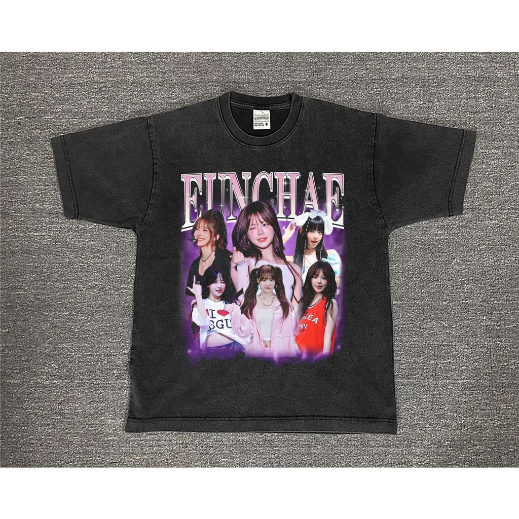 Sản phẩm mới Độc quyền LE SSERAFIM Eunchae Eunchae Cotton Nguyên Chất In Hình Thường Ngày Retro Rửa 