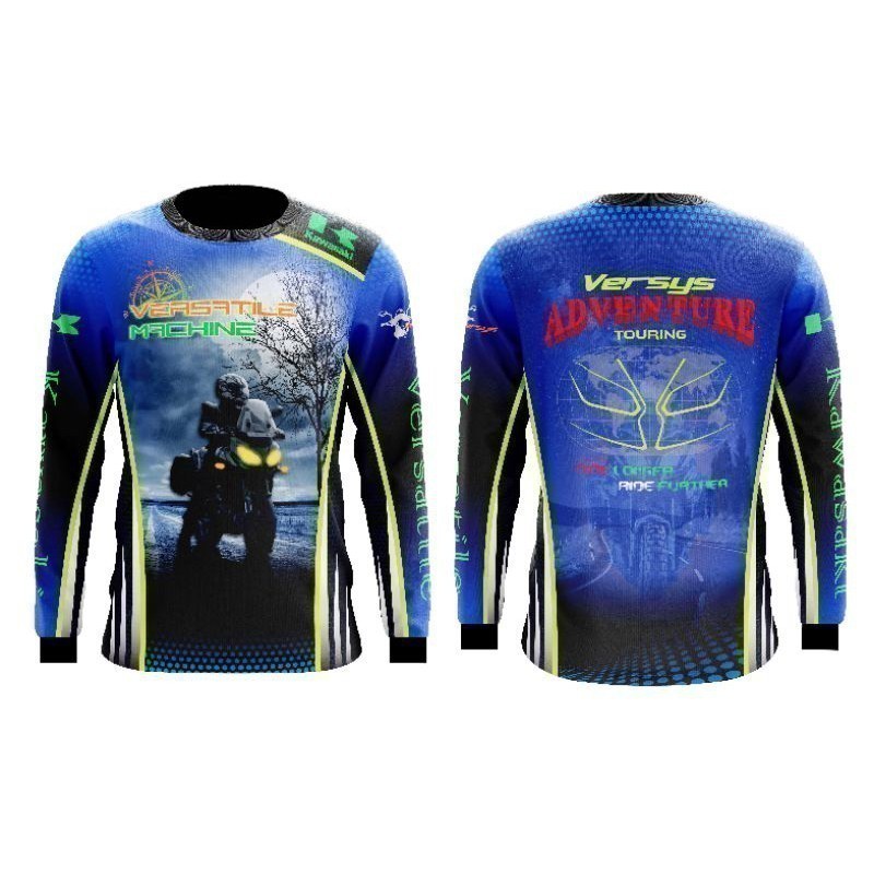 2025 Áo Sơ Mi Thời Trang Đa Năng Máy Kawasaki Phiên Bản 650 Miếng Dán Phản Quang Áo Thun Dài Tay Kaw