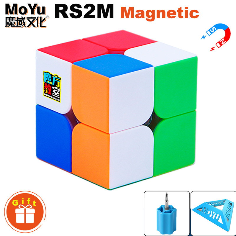 MoYu RS2M Evolution 2X2 Khối ma thuật từ tính 2X2 Tốc độ rubik chuyên nghiệp ​​Trò chơi Rubix Đồ chơ