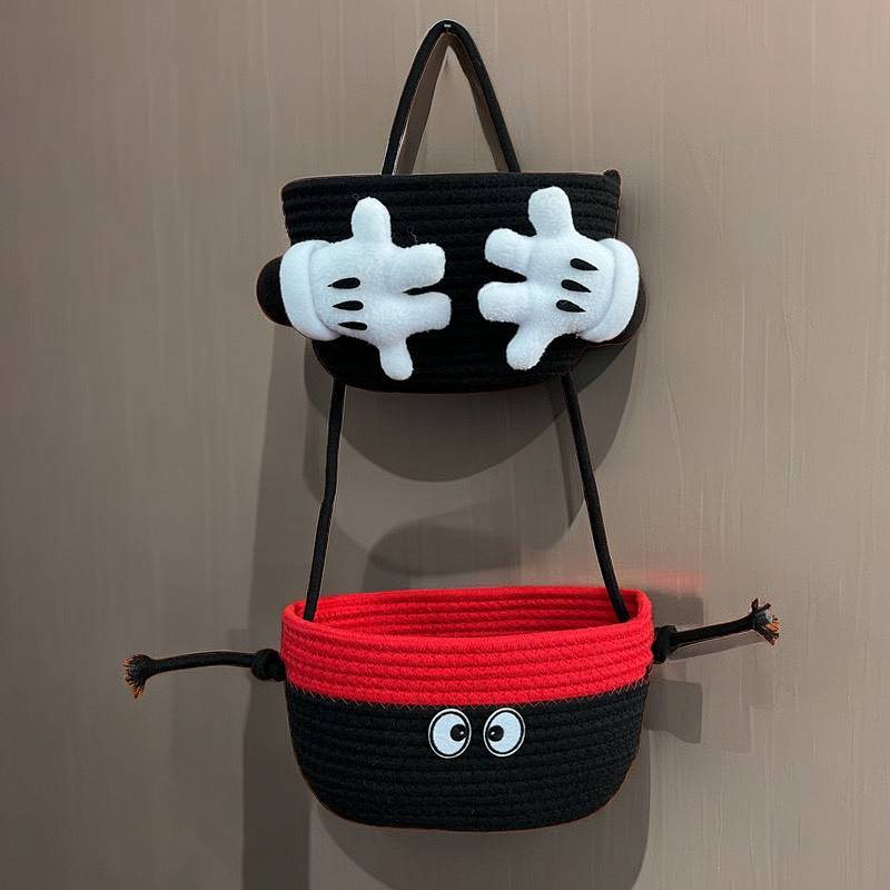 Mickey Big Hand Cute Cartoon Double Wall Hanging Basket Double Layer Storage Basket Storage Basket S