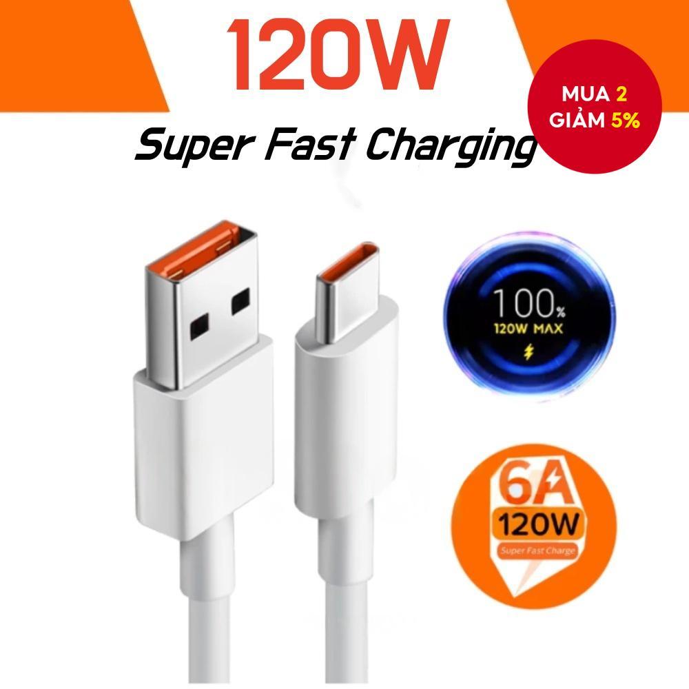 Dây sạc nhanh Ultra Turbo Type-C 6A cho tất cả bộ sạc Xiaomi 33W/67W/120W.