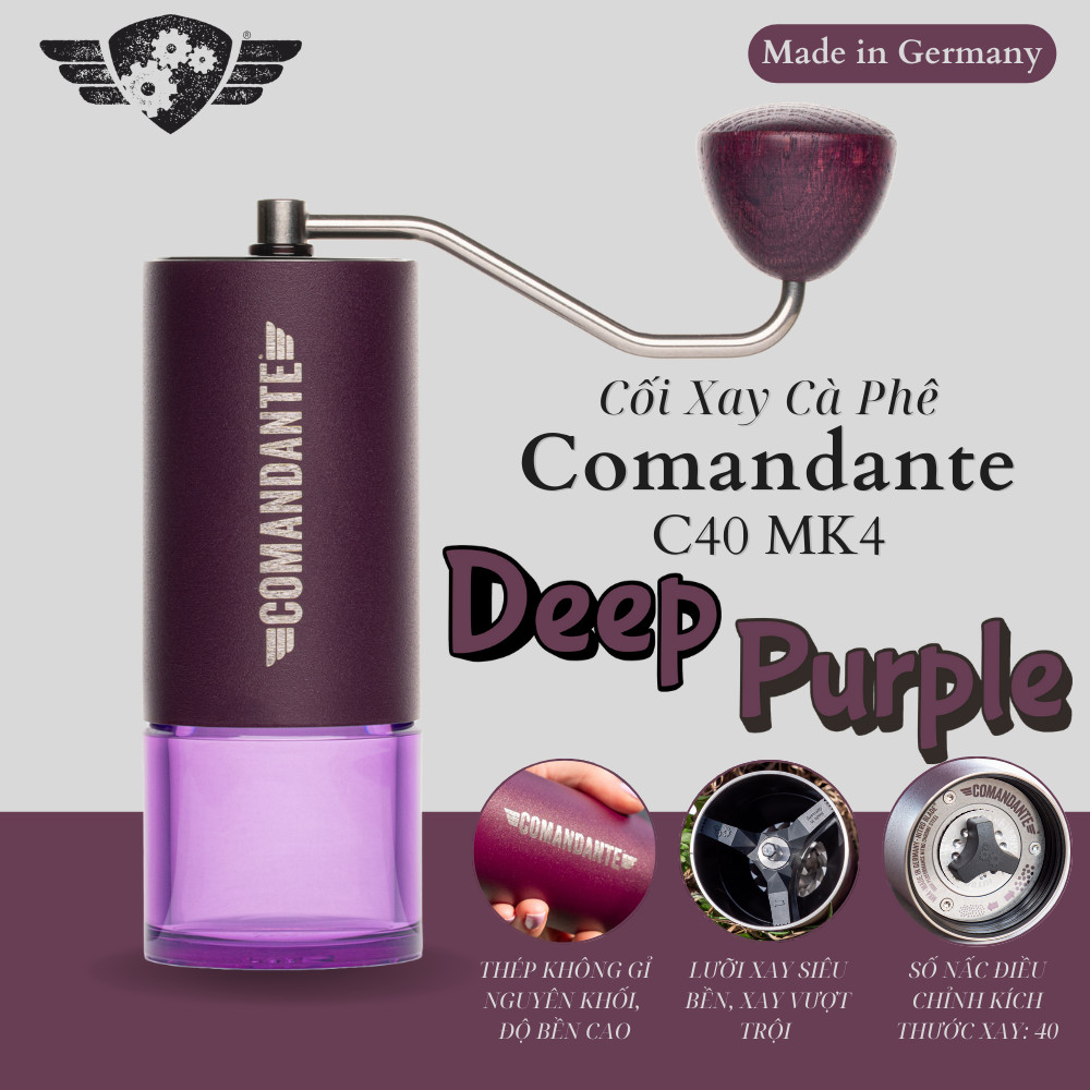 Cối Xay Cà Phê Comandante Grinder C40 MK4 Nitro Blade - Deep Purple BB Style - Made In Germany