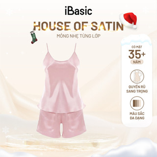  Đồ bộ mặc nhà nữ iBasic lụa satin áo hai dây quần đùi HOMY054 