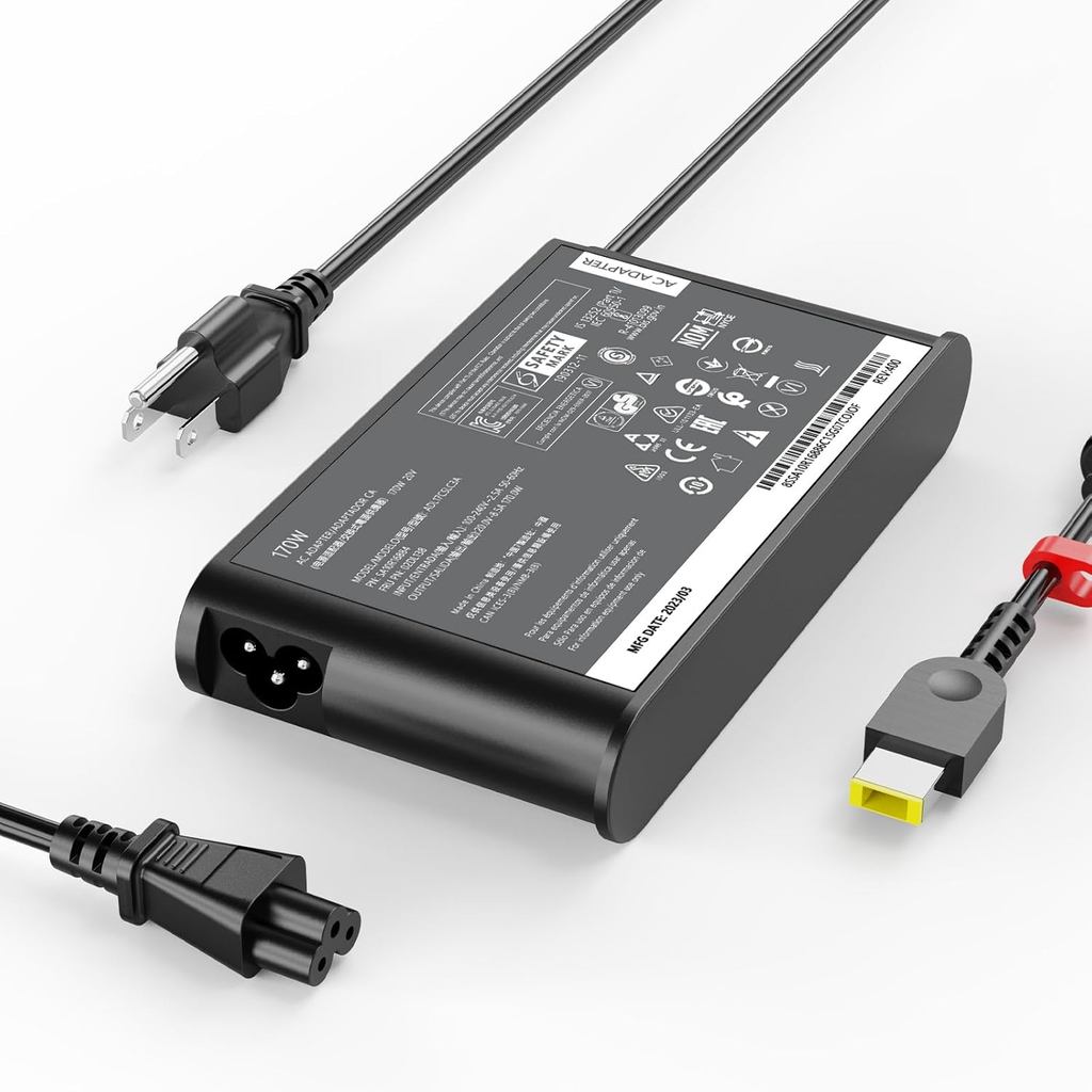 Bộ sạc 170W Phù hợp cho Lenovo Legion Slim 5, Yoga Pro 9i, ThinkPad P1 P16 P16v, IdeaPad Pro 5, LOQ 
