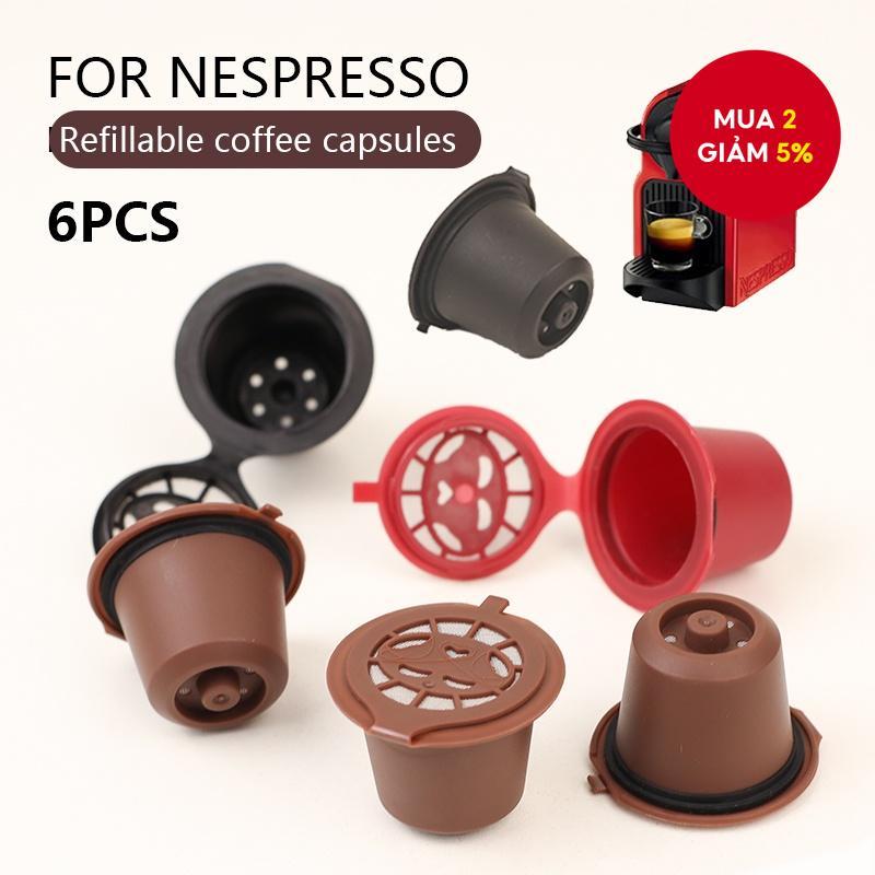 6 Miếng Capsule Có Thể Tái Sử Dụng Cho Máy Pha Cà Phê Nespresso, Máy Pha Cà Phê Espresso Có Capsule 