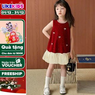  Đầm váy NHUNG LikeKids cho bé gái hoạ tiết NƠ MH16 T13 