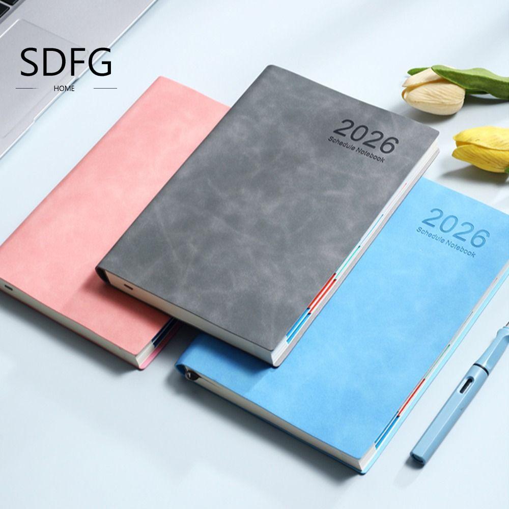 Sổ tay lịch trình 365 ngày SDFG 2026, Sổ tay chương trình nghị sự bằng da PU A5, Danh sách việc cần 