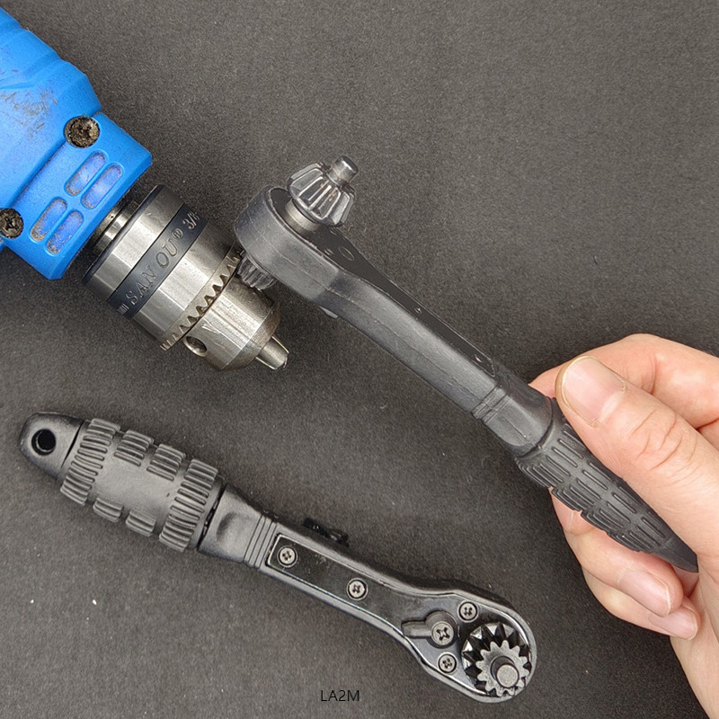 LA2M-2 Trong 1 Khoan Chuck Chìa Khóa Cờ Lê Ratchet Đen Cờ Lê Hai Đầu Cờ Lê Đôi Cờ Lê Dụng Cụ Cầm Tay