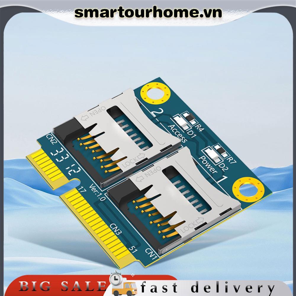 [smartourhome.vn] Thẻ TF Micro SD kép sang Bộ chuyển đổi PCI-E mini Bộ chuyển đổi thẻ nhớ Bộ chuyển 