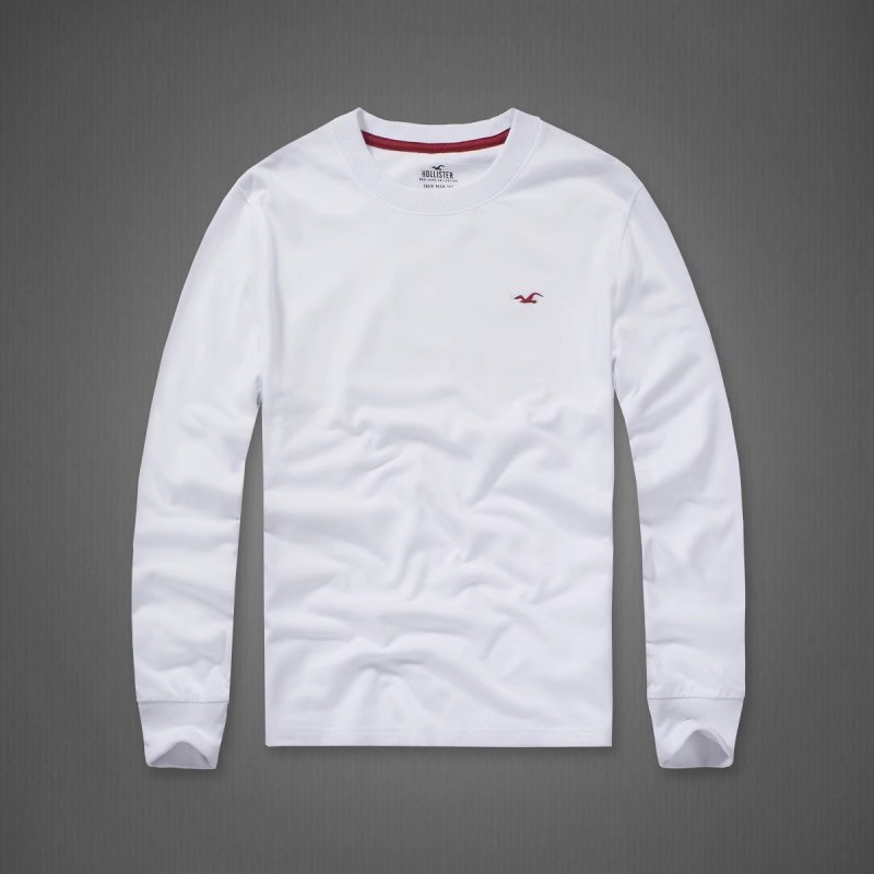 Hollister Little Seagull In Nhãn Nhỏ Áo Thun Dài Tay Cơ Bản Cho Nam 100% Cotton Cao Cấp Cổ Tròn Hợp 