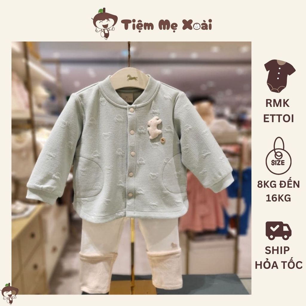 Set Ettoi rmk xanh gấu mẫu 2025 cho bé trai gái