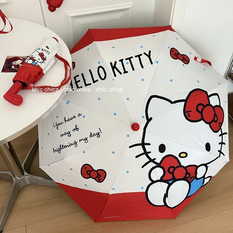 【Fast shipping】ô che mưa hello kitty  ô tự động hello kitty Hướng dẫn sử dụng ô Hello Kitty dễ thươn