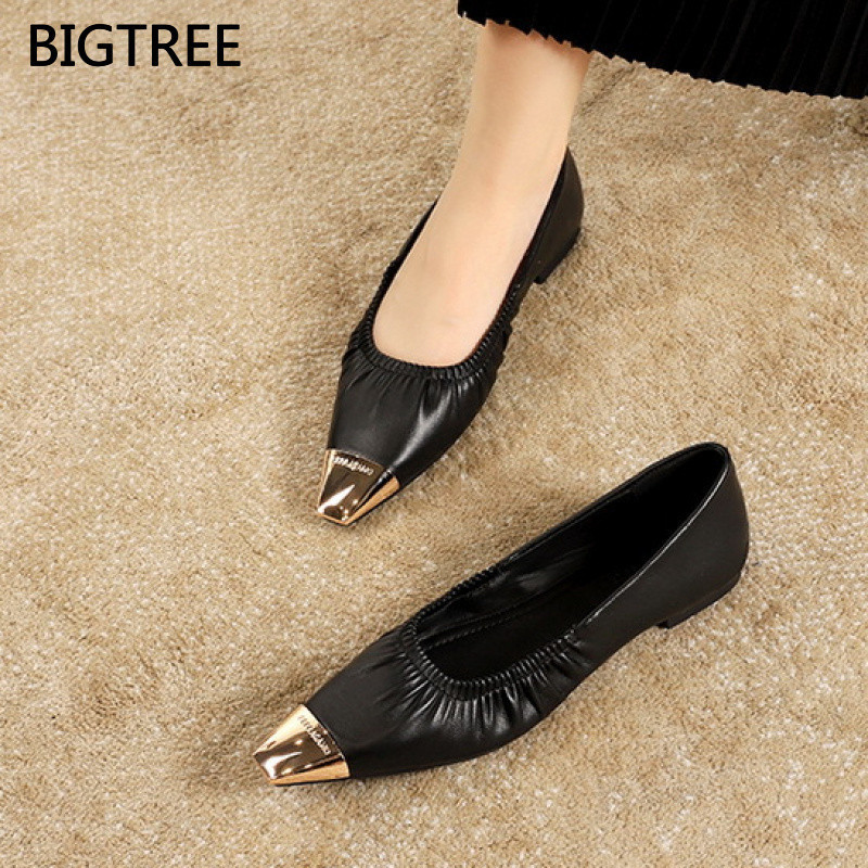 BIGTREE Women's French Style Flat Ballet Shoes Elegant Shallow Square Toe Women's Shoes