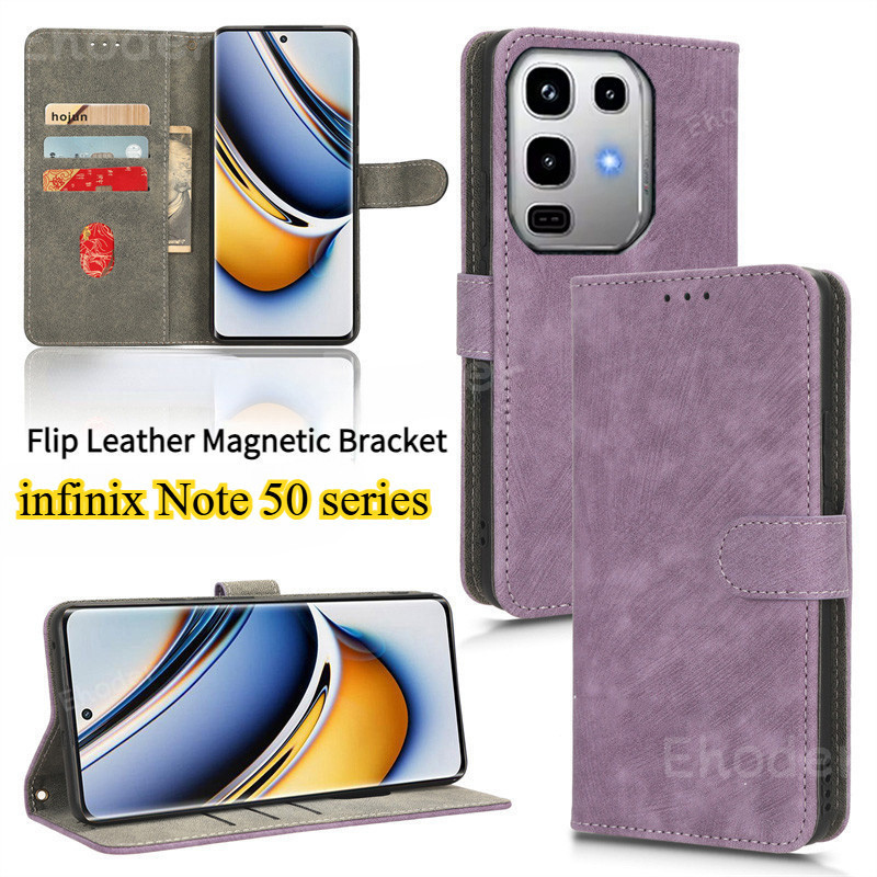 Vỏ giáp chống sốc cho infinix Note 50 Pro Plus 50X 4G 5G 2025 Vỏ điện thoại bằng da lật Giá đỡ từ tí