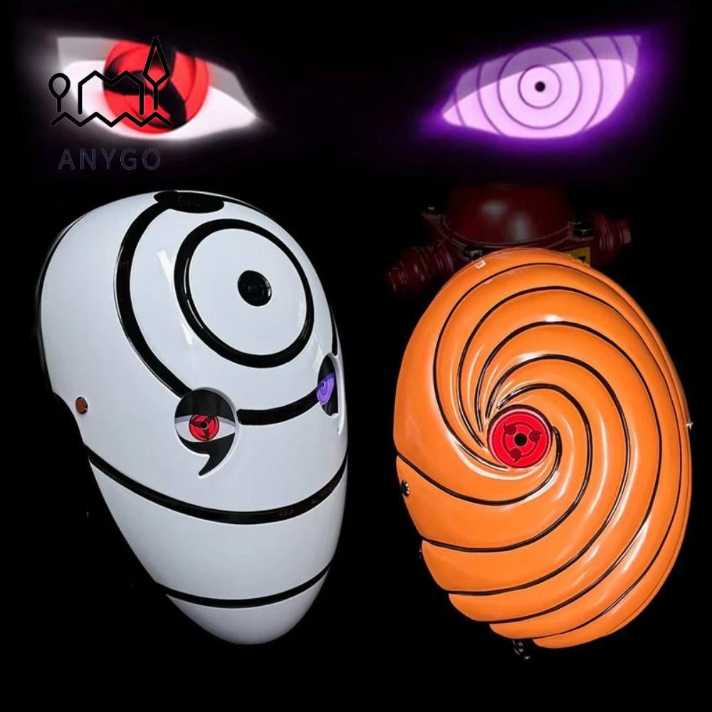 YRBWDYZDH Phát Sáng Naruto, Sasuke Obito Cosplay Sharingan Face Cover, Anime Nhật Bản Nhập Vai Tobi 