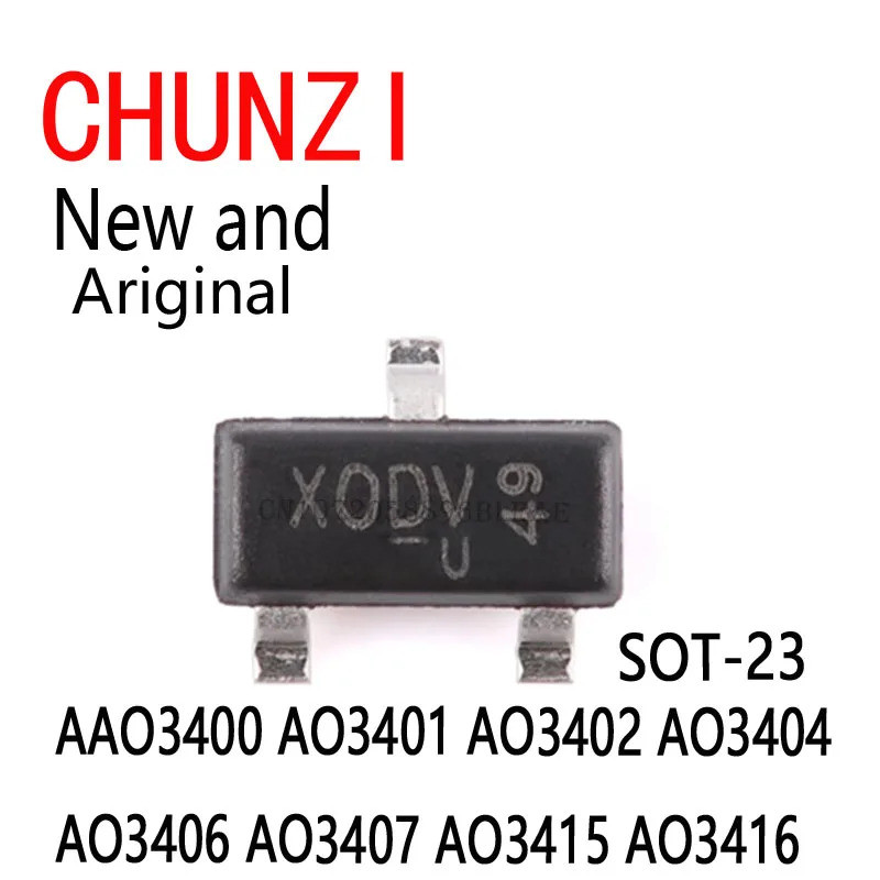 Bộ 50 Mới Và Chính Hãng SOT-23 AO3400 AO3401 AO3402 AO3404 AO3407 AO3415 AO3416 Còn Hàng R8I7