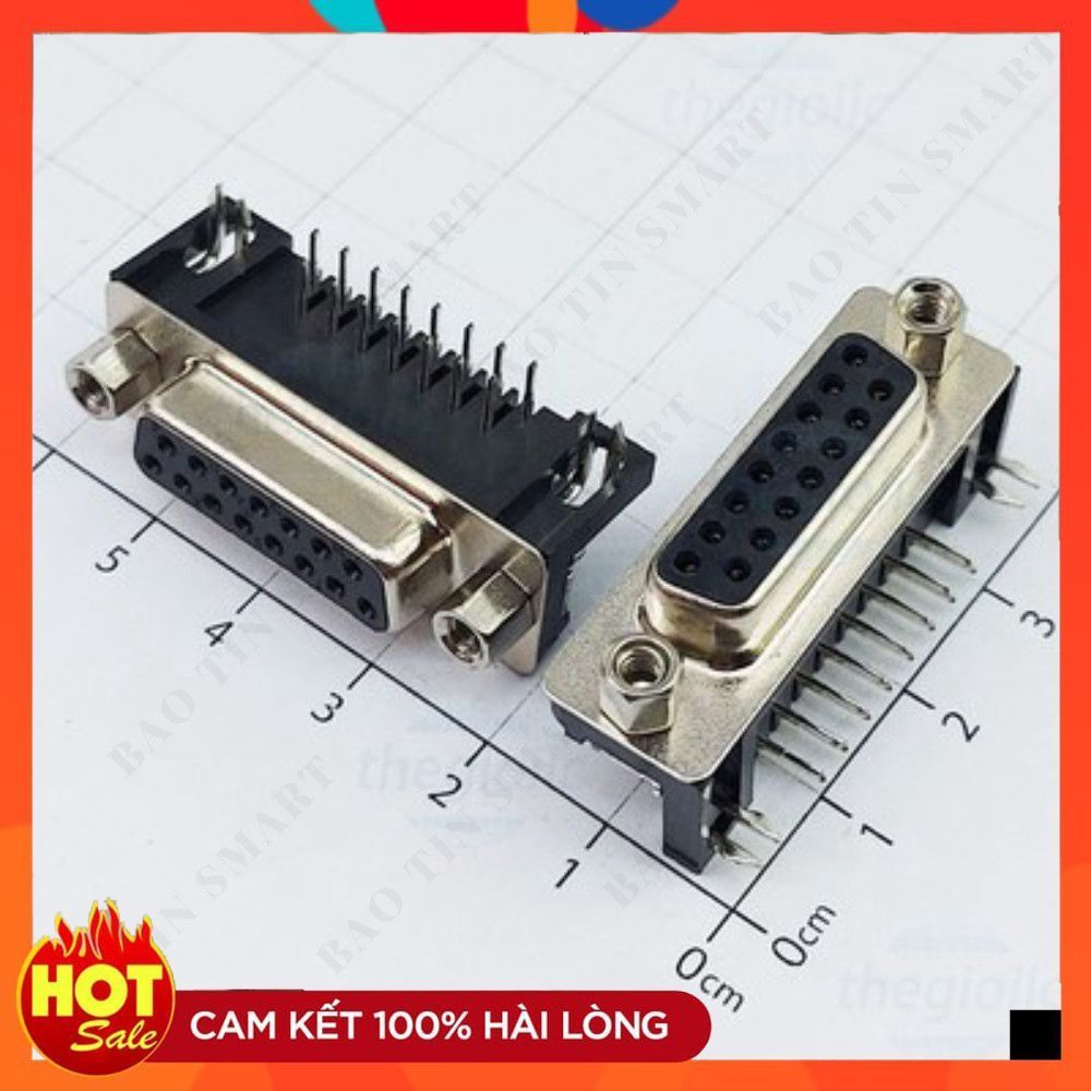 [3 Cái]- Cổng DB15 Cái 15 Chân Cong 90 Độ 2 Hàng Hàn PCB ChipViet Store