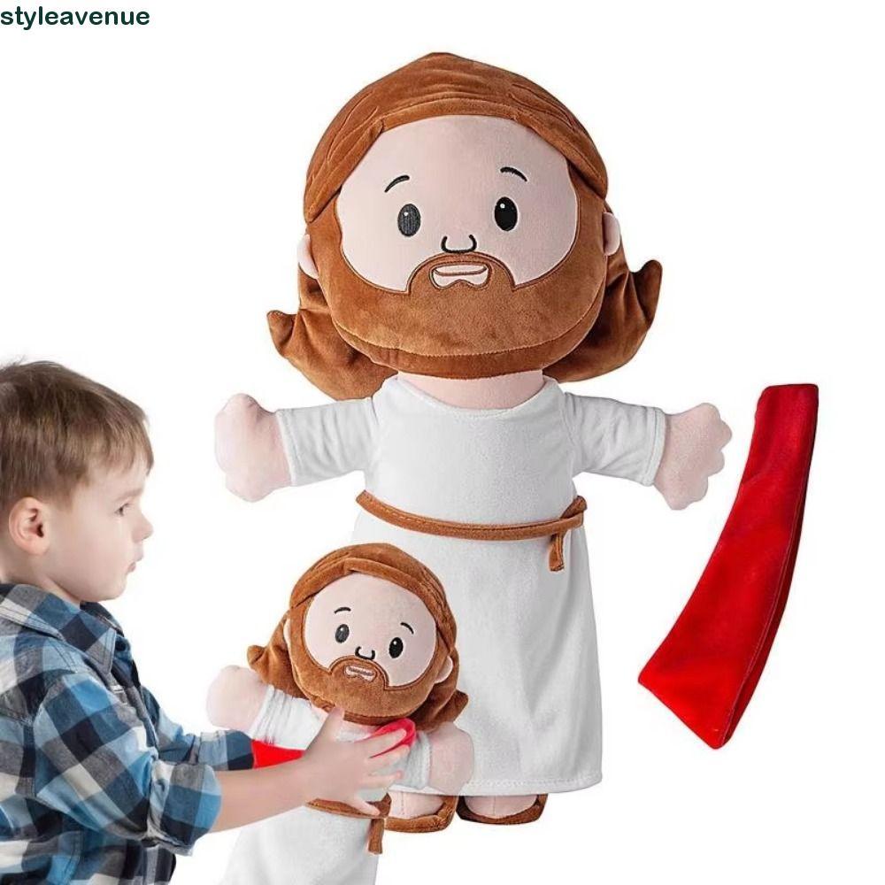 STYLEAVENUE Holy Family Búp bê sang trọng, Đồ chơi sang trọng Kawaii Jesus 25cm, Búp bê nhồi bông Ch