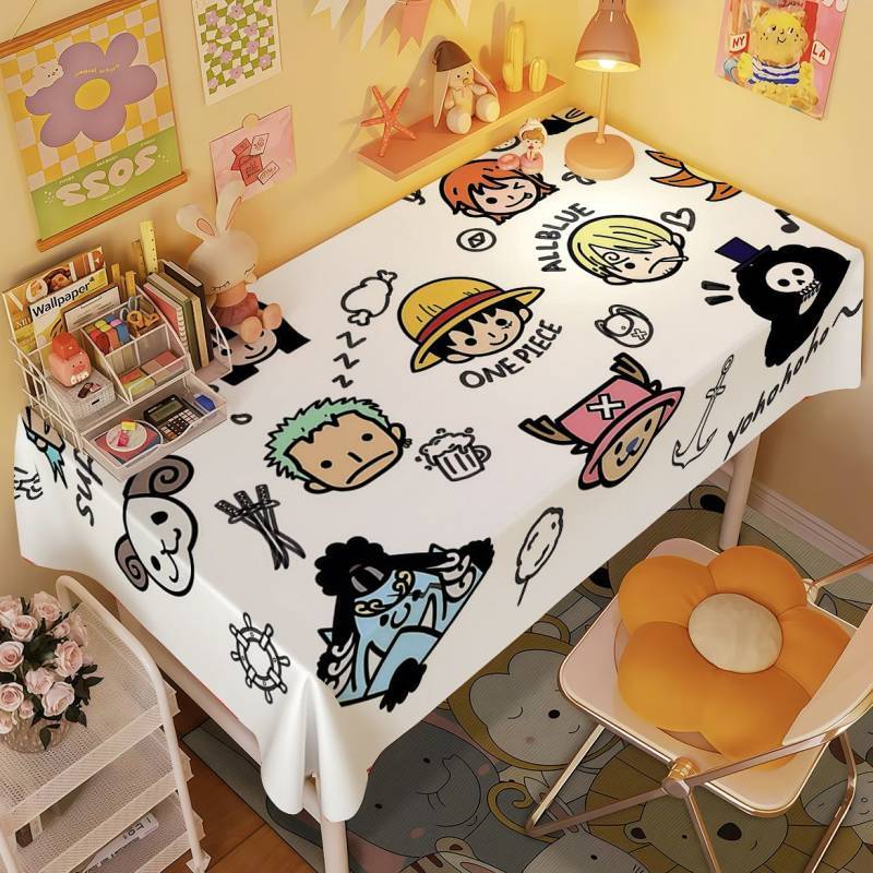 【Ready Stock】 One Piece Tablecloth Ins Style Cartoon Cartoon Cute Table Mat Room Dormitory Desk Dust