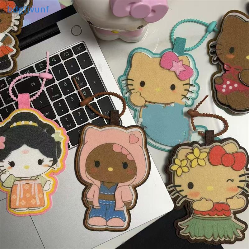 BDGF Lướt Bikini Hello Kitty Thẻ Hành Lý Chống Mất Thẻ Trang Trí Dễ Thương Hawaii Hello Kitty Thẻ Nh