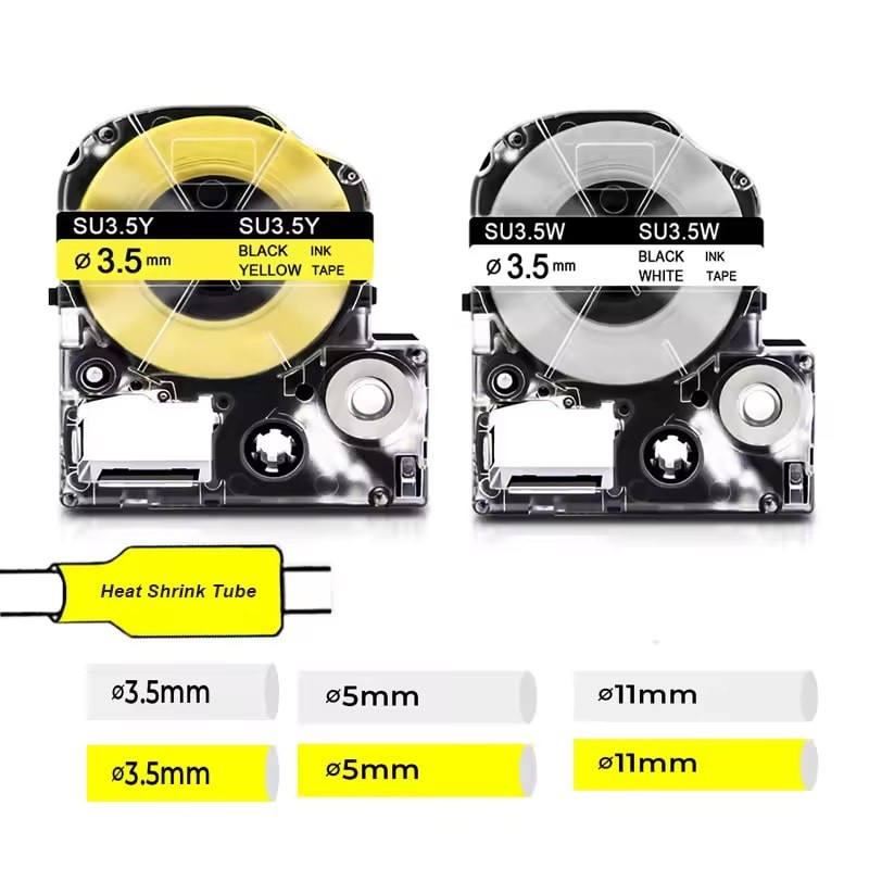 Băng keo ống co nhiệt Epson tương thích Φ3.5 / 5 / 7 / 11 / 14mm SU5S SU11S SU5Y SU11Y SU3Y SU3W cho