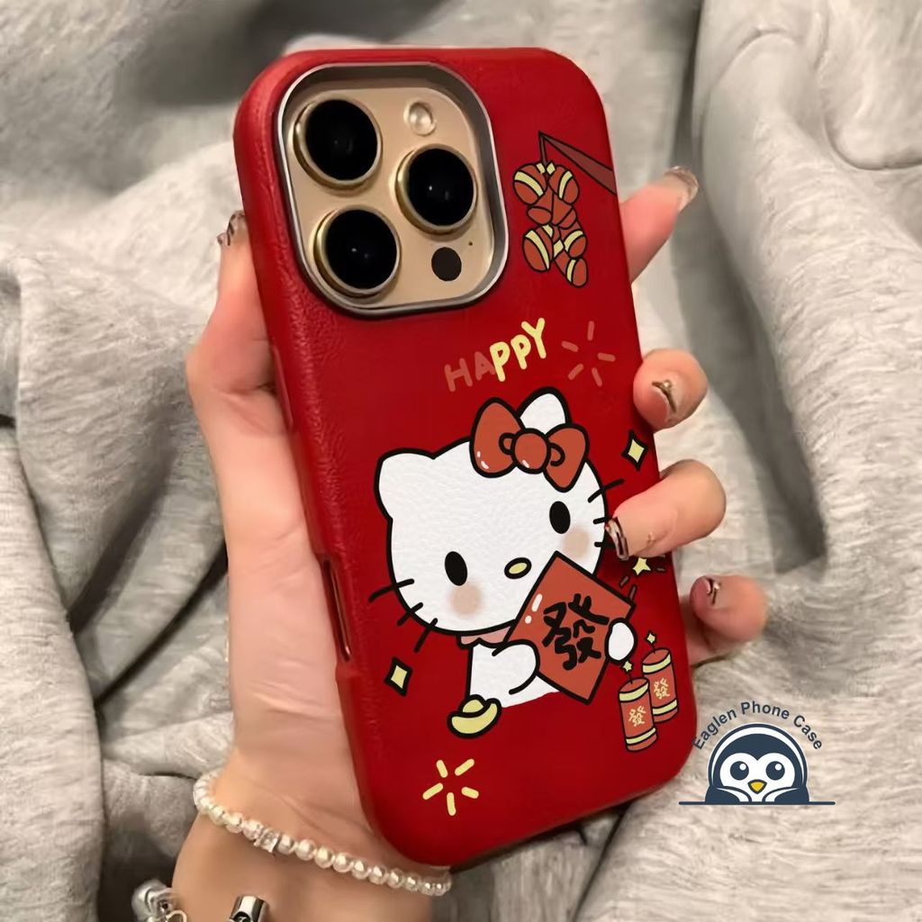 Ốp Da PU HelloKitty Năm Mới Dễ Thương Cho Samsung Galaxy A17 A07 A16 F16 M16 A06 F06 M06 F56 M56 A56