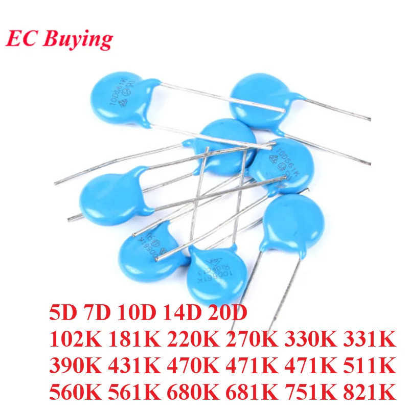 20 Chiếc Điện Trở Biến 5D 7D 10D 14D 20D 102K 181K 220K 270K 330K 331K 390K 431K 470K 471K 471K 511K