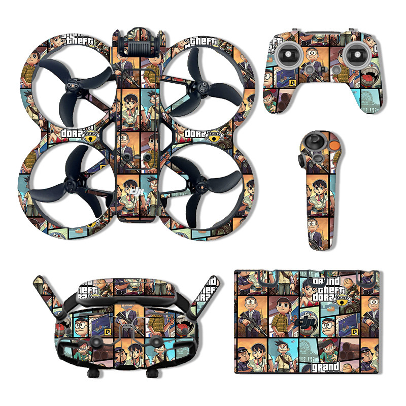 Thích hợp cho DJI AVATA2 Drone Sticker DJI goggles3 Kính bảo vệ Phim hoạt hình Nhãn dán