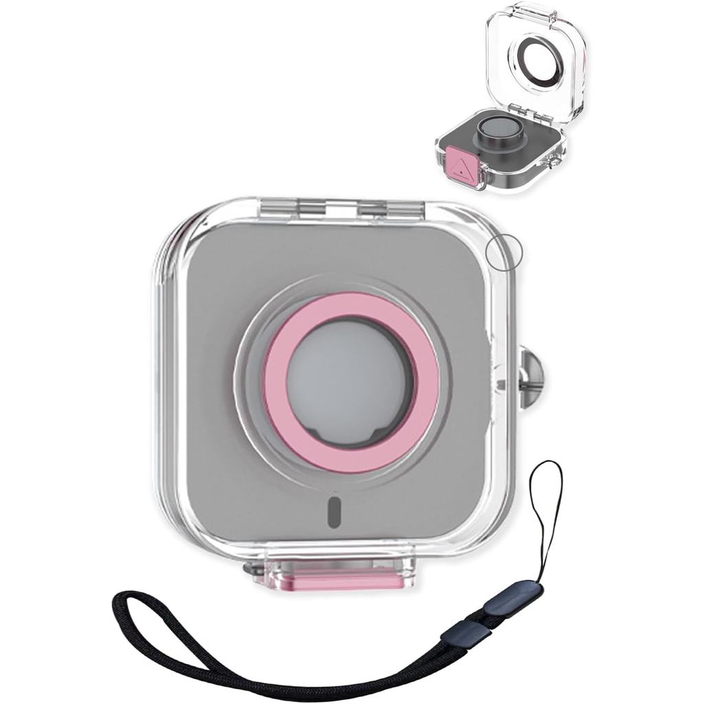 Tương thích với Bộ sạc Oura Ring 4, Vỏ bảo vệ tích hợp bảo vệ toàn thân, có dây buộc, màu hồng