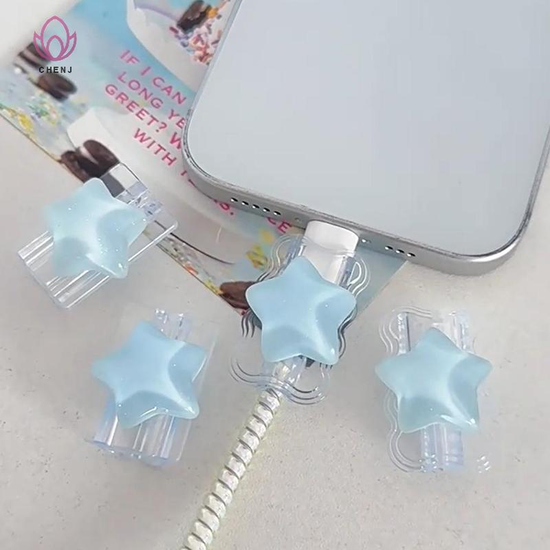 [CENJ] Hàn Quốc Dễ Thương 3D Ocean Stars Change Charger Protector Cover Dây Sạc Bảo Vệ Người Tổ Chức