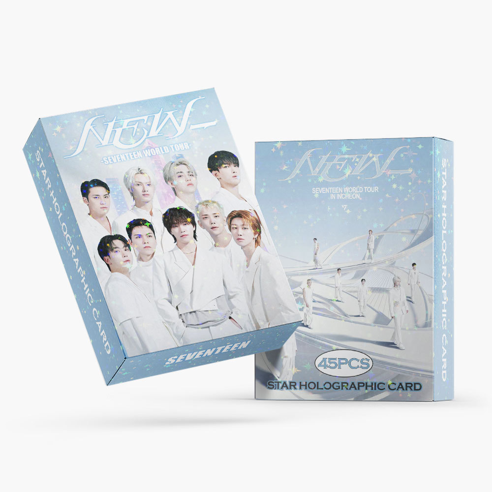 45 Chiếc SEVENTEEN NEW _ Star Holographic Lomo Cards Starkissed STRAY KIDS JUNG KOOK ATEEZ Hành Động
