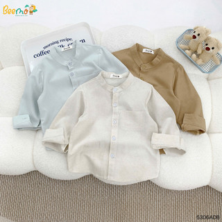 Áo Sơ Mi Bé Trai BEEMO Chất Linen Thoáng Mát, Thấm Hút Mồ Hôi, Thiết Kế Cổ Tàu Sành Điệu 5306ADB