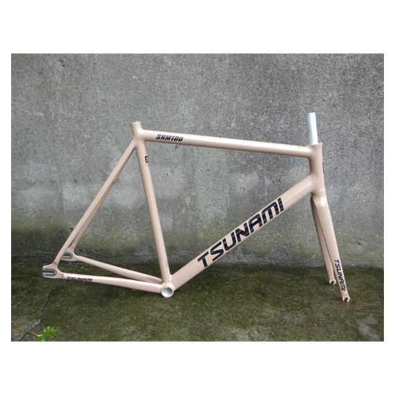 Trà Sữa - Khung Fixed Gear Tsunami SNM100 sơn màu