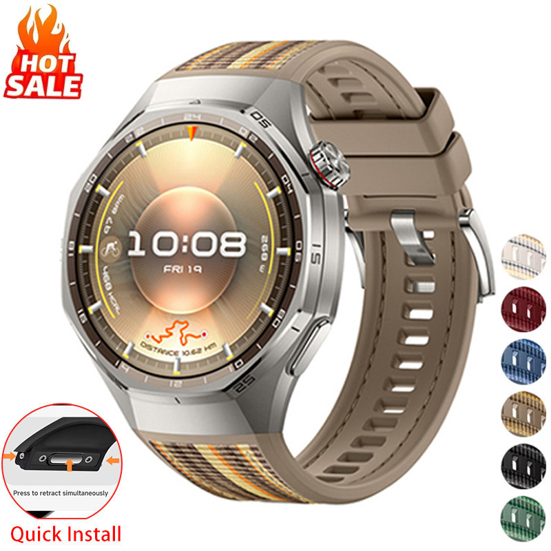 Dây đeo dệt Nylon cho Huawei Watch GT6 Pro 46mm Silicone + Dây dệt cho Huawei Watch GT6 Pro Thể thao