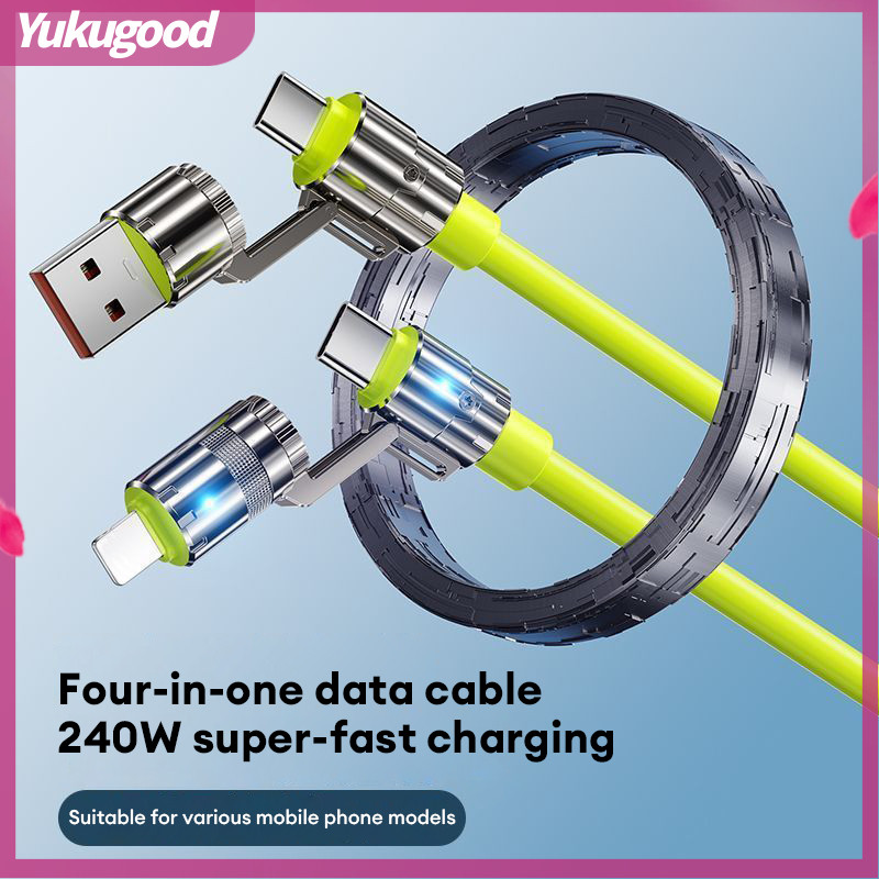 240W 4-in-1 Data Cable Fast Charging Multifunctional Charging Cable Phone-YUKU