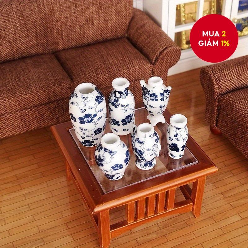 Phụ kiện bình gốm sứ mini Lọ hoa gốm sứ mini Đồ trang trí cảnh quan bể cá siêu nhỏ (7 Cái / bộ)