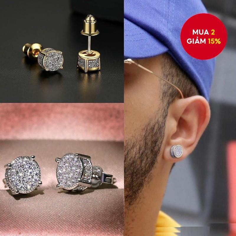 Thời Trang Nam Thép Không Gỉ Zircon Bông Tai Hợp Thời Trang Hip-Hop Punk Trang Sức Phụ Kiện