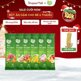  Combo 6 gói bột ăn dặm cho bé từ 6 tháng bột sữa yến mạch sữa bắp non trái cây mùa hè cháo sườn heo thịt bò 