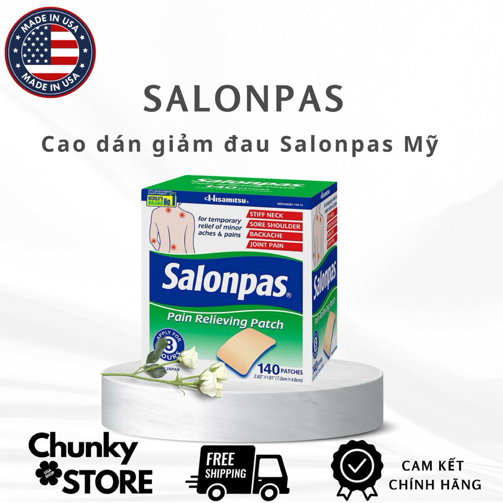 Tách lẻ miếng Salonpas Mỹ - Miếng dán Salonpas - Hàng đi AIR