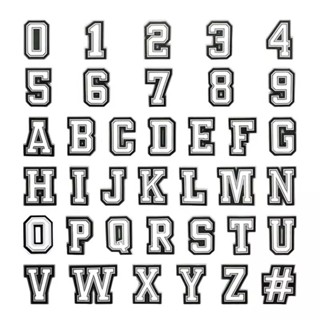 Sticker Charm /1pieces Charm Sticker gắn dép Chữ cái tiếng Anh đen trắng ABC/Số 123 Charm Sticker gắn dép
