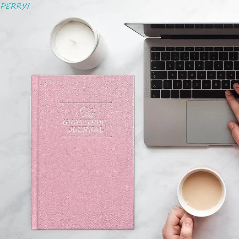 PERRY Gratitude Journal Notebook, A5 Paper Ribbon Bookmark Daily Notebook, Positivity Bề mặt nhẵn Gi