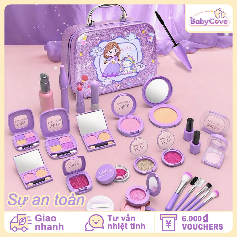 Bộ Trang Điểm Cho Bé Gái An Toàn Không Độc Hại – Đồ Chơi Mỹ Phẩm Trẻ Em, Túi Xách Trang Điểm Quà Tặng