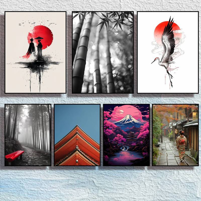 Fuji Fine Art Corner Canvas painting mang tính biểu tượng tối giản thanh thản Nghệ thuật Nhà trang t