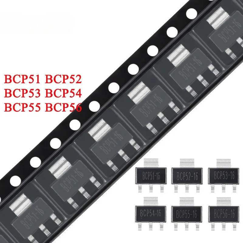 10 Cái / lốc BCP51 BCP52 BCP53 BCP54 BCP55 BCP56 BCP52-16 BCP53-16 BCP56-16 45V 60V 80V 1A PNP NPN P