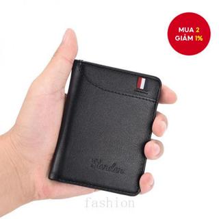 Ví nam đứng Mini siêu mỏng Kẹp da Túi đựng thẻ đa chức năng Ví