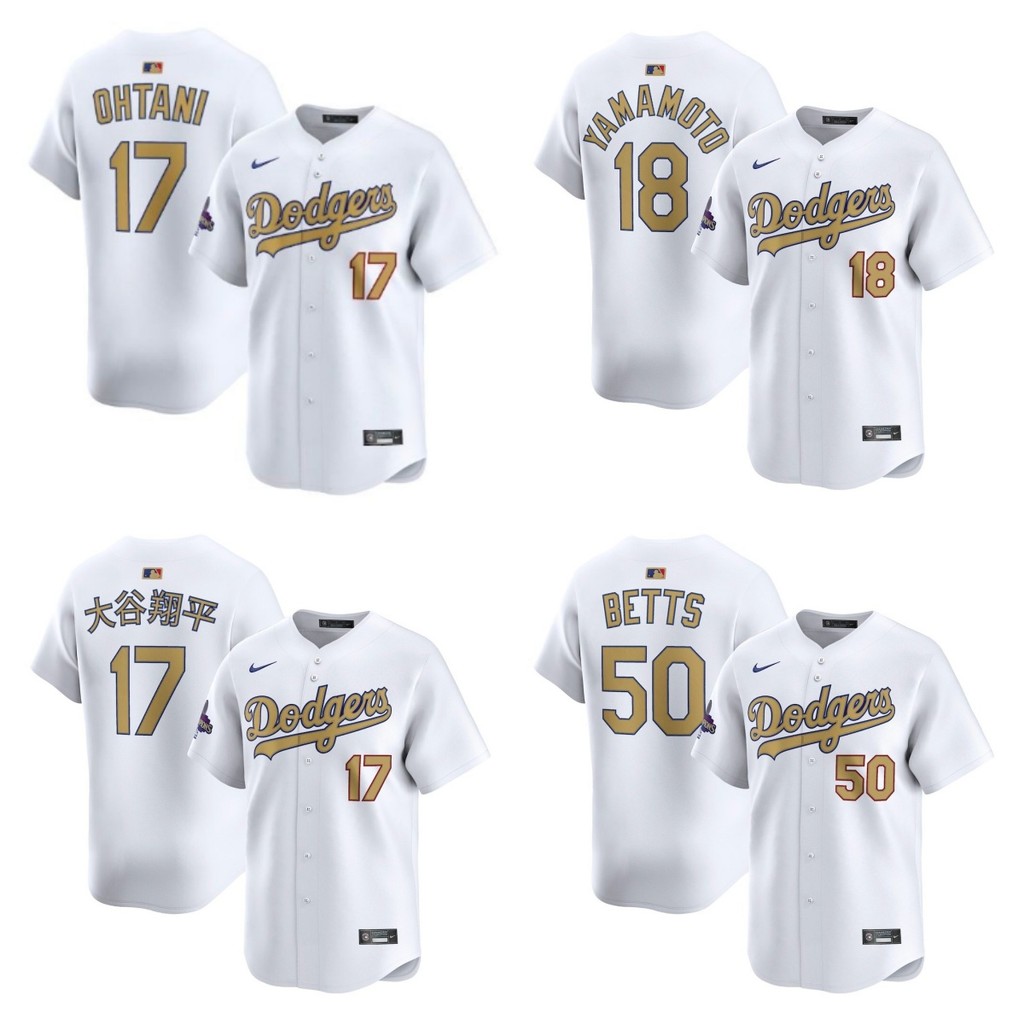 Dodgers Jersey Đồng phục bóng chày nút áo sơ mi tay ngắn Yamamoto Betts Ohtani Freeman Áo thun thêu 
