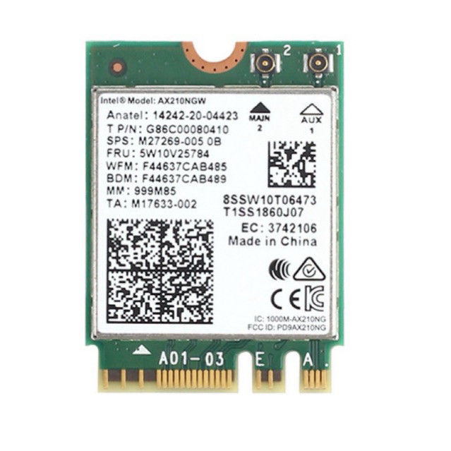 Card wifi laptop AX210 wifi6,3 băng tần bluetooth 5.3 tháo máy