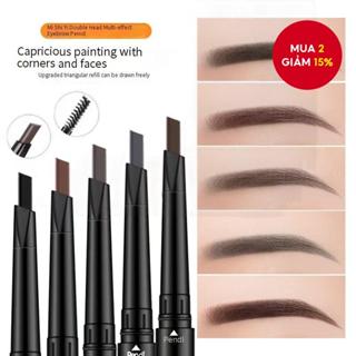  Bút chì kẻ mày xoay tự động hai đầu Mishiti chống thấm nước và chống mồ hôi lâu trôi và không nhòe 